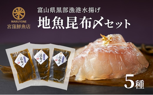 黒部漁港 〈地魚昆布〆5種セット〉 産地直送 旬 魚介 魚 さかな 詰め合わせ 冷凍 /富山県黒部市 