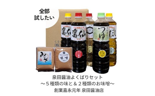 泉田醤油よくばり調味料セット 醤油 しょうゆ だし 出汁 味噌 酢 調味料 人気 詰め合わせ 詰合せ セット 富山県 黒部市 黒部