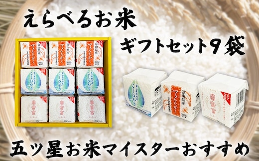 [五ツ星お米マイスターおすすめ] えらべるお米 ギフトセット9袋