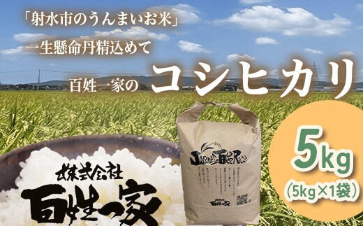【射水市】【射水の美味しいお米】百姓一家のコシヒカリ 5kg【精米】※離島への配送不可