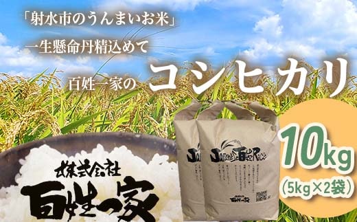 【射水市】【射水の美味しいお米】R8年産 百姓一家のコシヒカリ 10kg（5kg×2）【精米】 ※2026年10月～発送