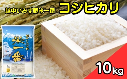 【R7年度産米】越中いみず野米一番 10kg（コシヒカリ）｜米 お米 令和7年産米 ブランド米 銘柄米 等級検査 1等米こめ 10キロ 送風乾燥 色彩選別 低温貯蔵 白米 小分け 送料無料 富山県産 射水市産 ※2025年9月中旬～2026年8月下旬頃に順次発送予定