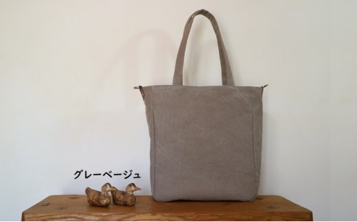 トートバッグ L グレーベージュ [アトリエSASSA 富山県 朝日町 34310411] キャンバス 帆布 バッグ 鞄 カバン ビジネス カジュアル お稽古バッグ