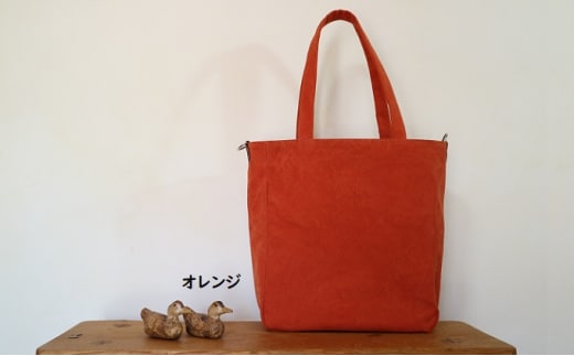 トートバッグ L オレンジ [アトリエSASSA 富山県 朝日町 34310413] キャンバス 帆布 バッグ 鞄 カバン ビジネス カジュアル お稽古バッグ