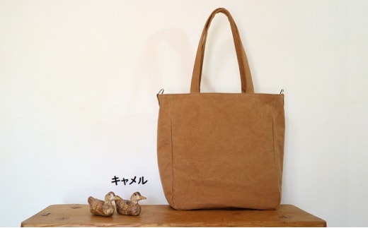 トートバッグ L キャメル [アトリエSASSA 富山県 朝日町 34310414] キャンバス 帆布 バッグ 鞄 カバン ビジネス カジュアル お稽古バッグ
