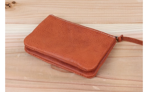 おさいふポーチ オレンジ [アトリエSASSA 富山県 朝日町 34310062]