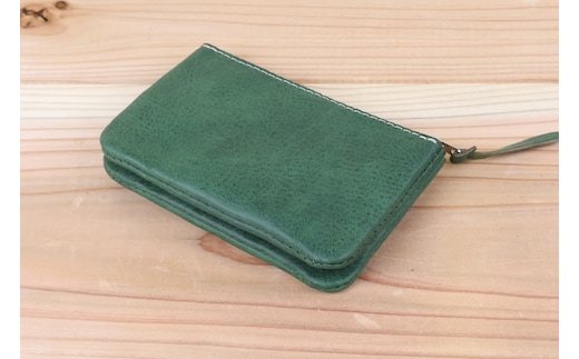 おさいふポーチ グリーン [アトリエSASSA 富山県 朝日町 34310063]