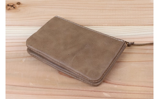 おさいふポーチ グレー [アトリエSASSA 富山県 朝日町 34310064]