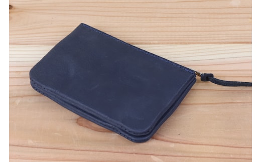おさいふポーチ ネイビー [アトリエSASSA 富山県 朝日町 34310067]