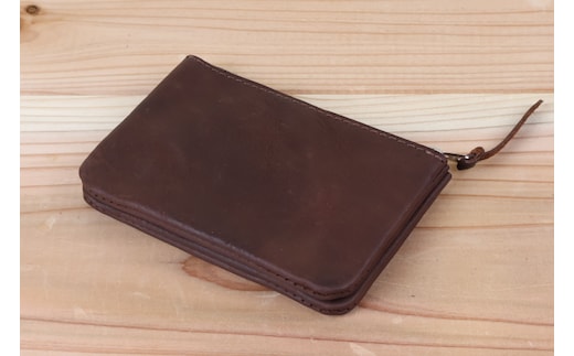 おさいふポーチ ブラウン [アトリエSASSA 富山県 朝日町 34310069]