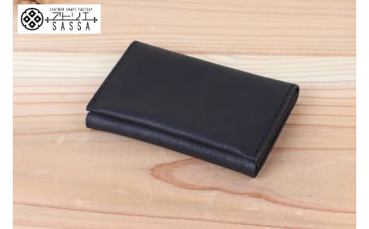 名刺入れ [アトリエSASSA 富山県 朝日町 34310573-bk] 名刺 めいし 名刺入 カードケース 革 牛革 国産 レザー手作り カードホルダー シンプル