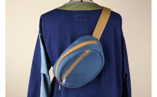ボディバッグ エッグ [アトリエSASSA 富山県 朝日町 34310572-bl×cm] ボディバッグ 鞄 かばん カバン 帆布 革 おしゃれ 手作り シンプル レザー