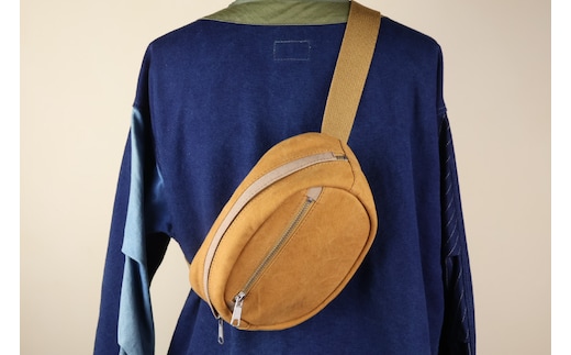 ボディバッグ エッグ [アトリエSASSA 富山県 朝日町 34310572-cm×gb] ボディバッグ 鞄 かばん カバン 帆布 革 おしゃれ 手作り シンプル レザー