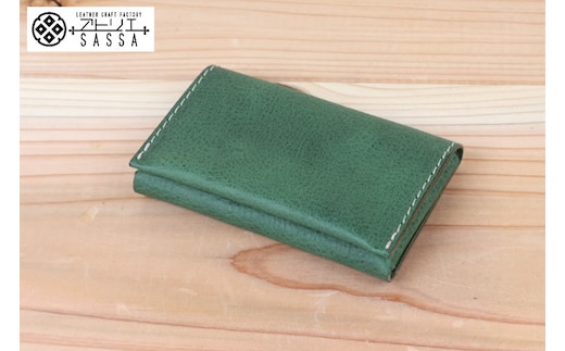 名刺入れ [アトリエSASSA 富山県 朝日町 34310573-gr] 名刺 めいし 名刺入 カードケース 革 牛革 国産 レザー手作り カードホルダー シンプル