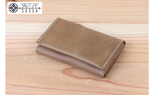 名刺入れ [アトリエSASSA 富山県 朝日町 34310573-gy] 名刺 めいし 名刺入 カードケース 革 牛革 国産 レザー手作り カードホルダー シンプル