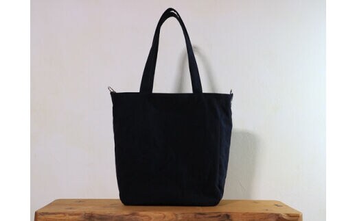 トートバッグ L ブラック [アトリエSASSA 富山県 朝日町 34310415] キャンバス 帆布 バッグ 鞄 カバン ビジネス カジュアル お稽古バッグ