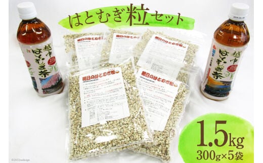 朝日町産 はとむぎ 粒 300g×5袋セット [朝日町ハトムギ協議会 富山県 朝日町 34310207]