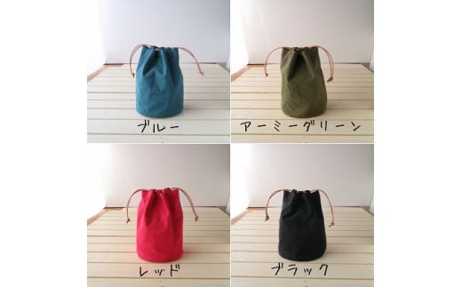 丸底の巾着バッグ M ブラック [アトリエSASSA 富山県 朝日町 34310181]