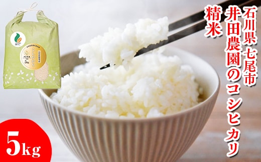 【令和7年産新米】井田農園のコシヒカリ 精米 5kg 能登産『里山里海』の特撰米 | 石川県 七尾市 能登 コメ 米 里山里海 コシヒカリ こしひかり