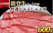 石川県産 能登牛（4～5等級）特選しゃぶしゃぶ用 600g ※2025年1月以降に順次発送予定