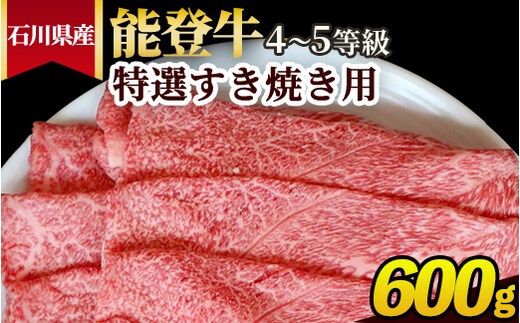 石川県産 能登牛（4～5等級）特選すき焼き用 600g ※2025年1月以降に順次発送予定
