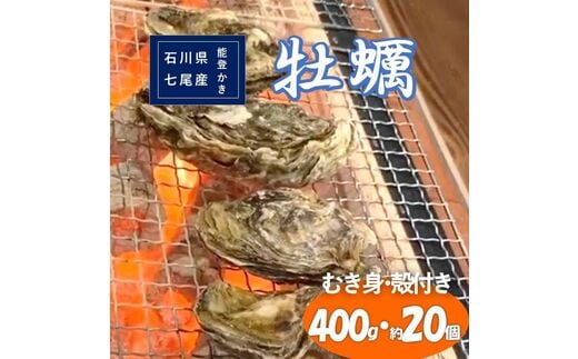 石川県七尾産 能登かき むき身 殻付き セット（むき身400g・殻付約20個） 加熱調理用 ※離島への配送不可 ※2026年1月上旬～5月下旬頃に順次発送予定