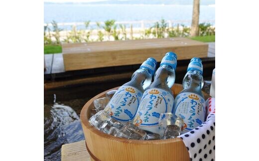 能登海洋深層水配合 和倉温泉わくたまくん「わくラムネ」 200ml×30本◆｜海洋深層水 炭酸飲料 ラムネ ガラス瓶 ビー玉 子供会 縁日 お祭り ※着日指定不可