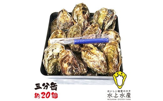 【能登半島地震復興支援】【発送時期が選べる】水上水産の能登のかき 三分缶ガンガン焼き（約20個・ナイフ付） ※離島への配送不可 石川県 七尾市 能登 ※2025年12月中旬～2026年4月下旬頃に順次発送予定