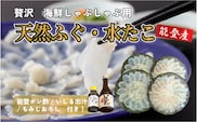 能登 海鮮 しゃぶしゃぶセット（フグ・タコ） ｜ ふく たこ 刺身 皮刺し 高等葱 ポン酢 もみじおろし かぼす ヒレ ふぐ 国産 旬
