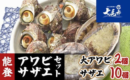 魚介類 /能登 朝どれアワビ・サザエセット（大アワビ2ヶ/サザエ10ヶ） 刺身 つぼ焼き 貝 ※季節商品 ※2027年6月～発送