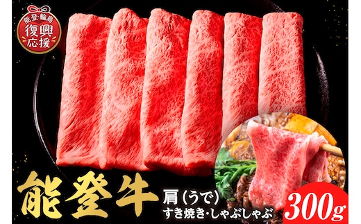 【和牛セレブ】能登牛 牛肩(うで) すき焼き・しゃぶしゃぶ 300g wa111-018