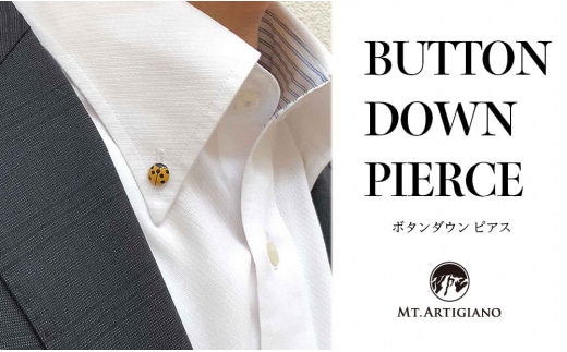 ボタンダウンピアス Lady Bird 黄 てんとう虫 白蝶貝 漆 蒔絵 ドレスピアス ピンブローチ タイタック アクセサリー 伝統工芸 工芸品 うるしアート 復興 震災 コロナ 能登半島地震復興支援 北陸新幹線 F6P-0354