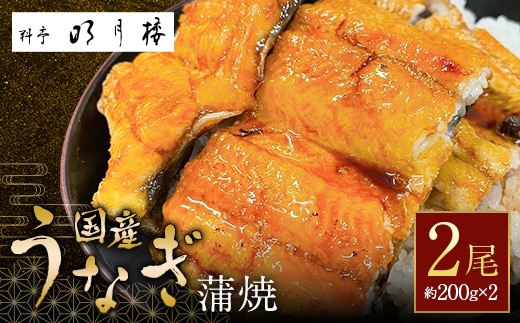 国産うなぎの蒲焼2尾 約200g×2 料亭 明月楼 乾燥青山椒付き 贈り物 土用の丑の日 うなぎの蒲焼き うなぎ ウナギ 鰻 蒲焼き うな丼 うな重 魚 土用の丑の日 日本製 国産 復興 震災 コロナ 能登半島地震復興支援 北陸新幹線 F6P-2039