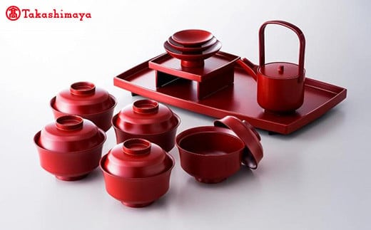 〈北市漆器店〉山中漆器 手塗うるし屠蘇器・うるし塗吸物椀セット【高島屋選定品】[60C0084] F6P-1653