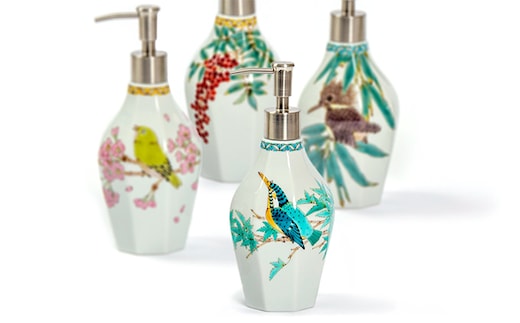 九谷焼ソープディスペンサー（8角） a05 雑貨 日用品 工芸品 バス用品 めじろ