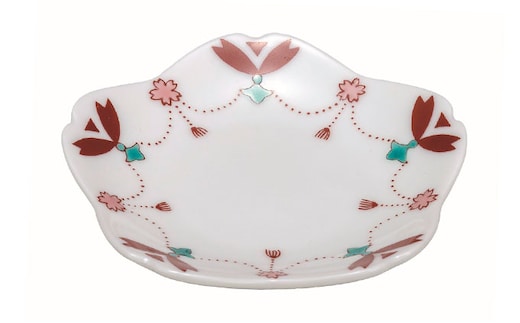 九谷焼 3号皿・さくら 瓔珞 5枚セット a01 民芸品 工芸品 焼き物 食器