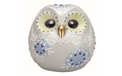 九谷焼 2.2号ふくろう・白盛 a05 工芸品 民芸品 伝統技術 フクロウ 