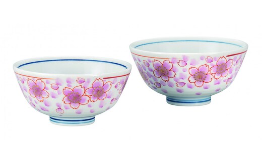 九谷焼 組飯碗・金彩桜