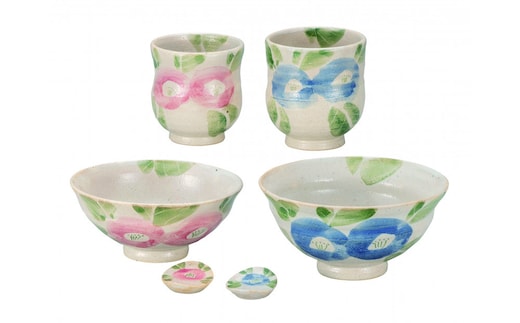 九谷焼 睦揃・椿文