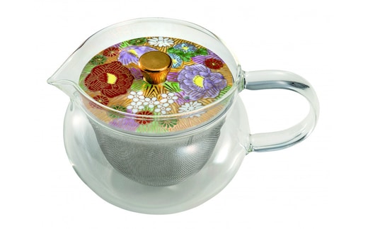 九谷焼 九谷和ポットNAGOMI POT・金花詰 赤