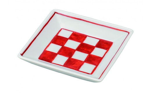 九谷焼 3号皿・赤絵石畳 5枚セット a01 民芸品 工芸品 焼き物 食器