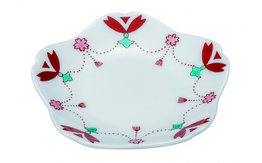 九谷焼 3号皿・さくら 瓔珞 5枚セット a01 民芸品 工芸品 焼き物 食器