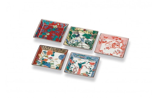 6号皿揃 歴代画 民芸品 工芸品 雑貨 食器 角皿 お皿 プレート キッチン雑貨 キッチン用品