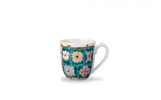 マグカップ フラワーBOX グリーン 岩田玲子 民芸品 工芸品 雑貨 キッチン雑貨 キッチン用品 食器 コップ 花
