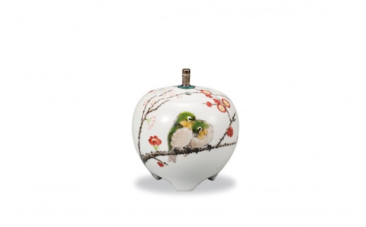 3号香炉 紅白梅に鳥 中村陶志人 民芸品 工芸品 雑貨 日用品 インテリア 香り 小物