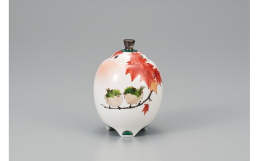 3.5号香炉 紅葉に鳥 中村陶志人 民芸品 工芸品 雑貨 日用品 インテリア 香り 小物