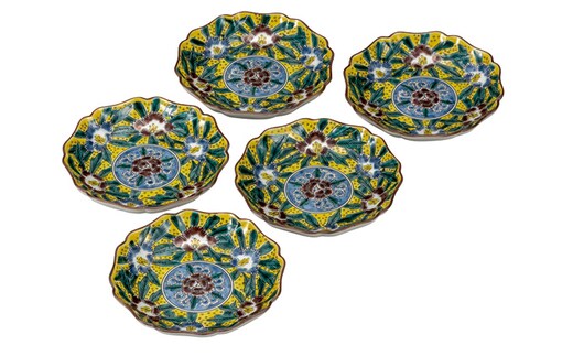 九谷焼 4.2号皿揃 吉田屋芙蓉 （5枚セット）a01 食器 キッチン雑貨 キッチンアイテム 雑貨 小物 お皿 丸皿 食卓 テーブルコーディネート 