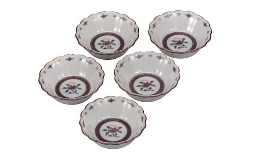 九谷焼 2.5号小鉢揃 小花文 a01 銀泉窯 食器 キッチン雑貨 キッチンアイテム 雑貨 小物 お皿 小皿 食卓 テーブルコーディネート 