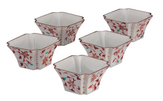 九谷焼 2.5号小鉢揃 花唐草 a01 食器 キッチン雑貨 キッチンアイテム 雑貨 小物 お皿 小皿 食卓 テーブルコーディネート 