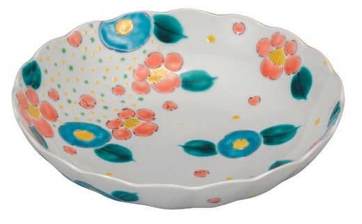 九谷焼 7号鉢 花ちらし a01 岡田絹代 食器 キッチン雑貨 キッチンアイテム 雑貨 お皿 食卓 テーブルコーディネート 盛り付け 普段使い 贈り物 